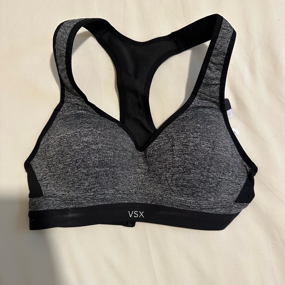VSX Heathered Black Sports Bra